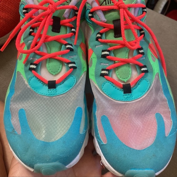 NIKE AIR MAX 270 REACT ELECTRO GREEN LAGOON 2019 WMNS SIZE 9 - Picture 2 of 5